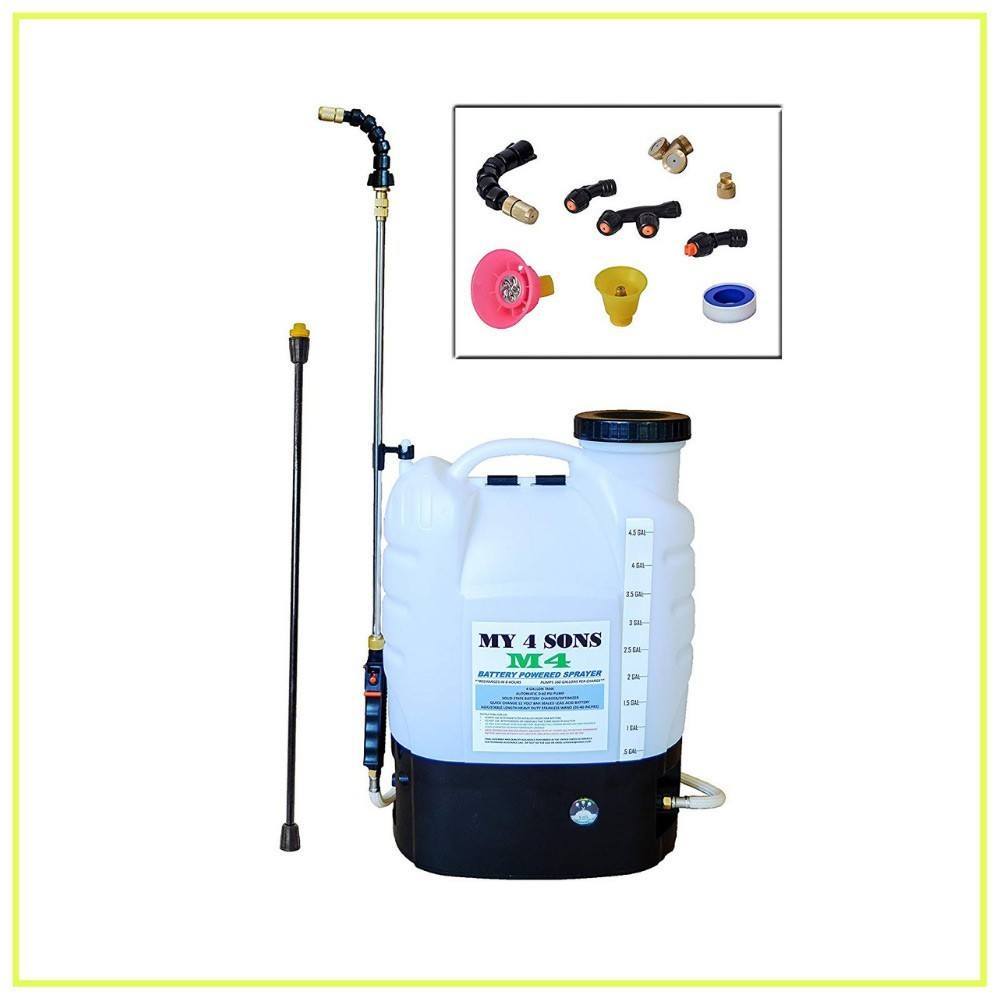 4-Gallon Battery Powered Backpack Sprayer Wide Mouth With STEEL WAND and BRASS NOZZLE, BATTERY INCLUDED